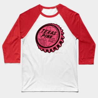 Vintage Texas Pink Soda Bottle Cap Baseball T-Shirt